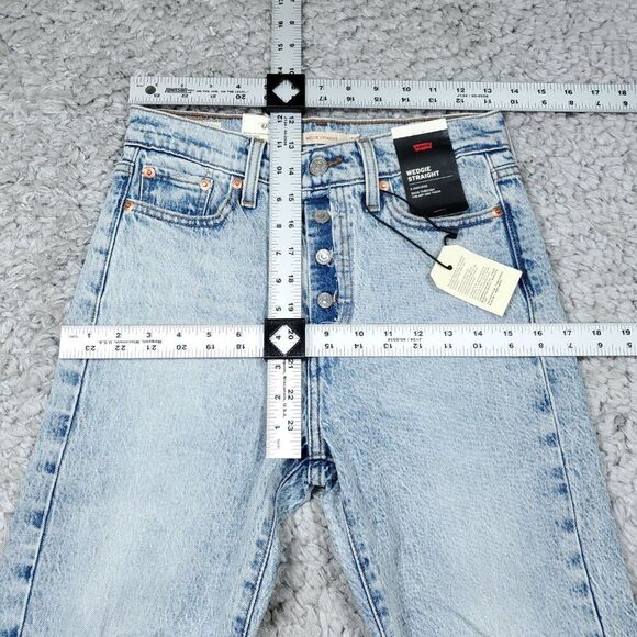 Levi's Premium Wedgie Straight Jeans Size 26x26 Distressed Destroyed Ripped Blue - Picture 10 of 10